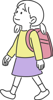 ランドセルを背負った女の子のイラスト